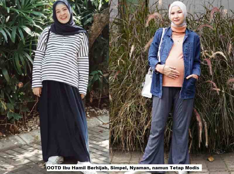OOTD Ibu Hamil Berhijab, Simpel, Nyaman, namun Tetap Modis