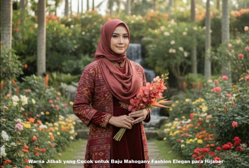 Warna Jilbab yang Cocok untuk Baju Mahogany Fashion Elegan para Hijaber
